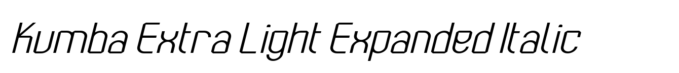Kumba Extra Light Expanded Italic
